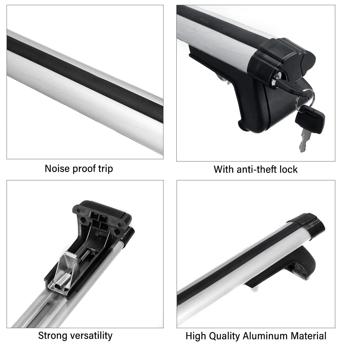 125cm Universal Car Roof Racks | Adjustable Aluminium Alloy Cross Bars | Lockable Carrier