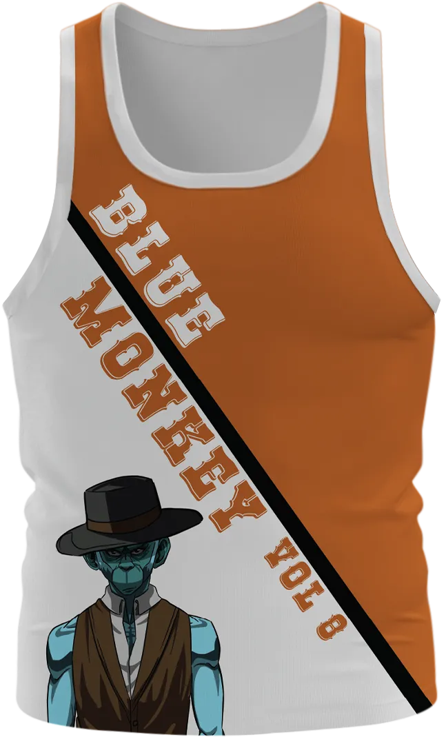 Blue Monkey Old West V8 Grey/Orange Singlet