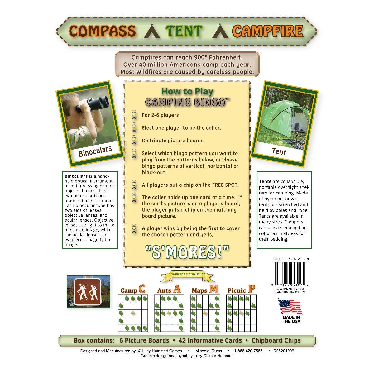 Camping Bingo by Lucy Hammett Games