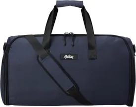 Convertible Garment Duffel Bag 45L  2-in-1 Carry-On Suit Travel Bag with Wrinkle-Free Hanging Compartment, Shoe Pockets & Trolley Sleeve  Weekender for Business Trips, Weddings & Getaways  Marine