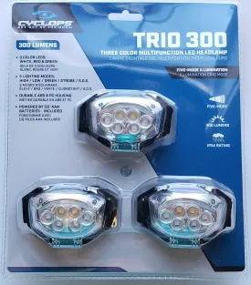 Cyclops 300 Lumens Headlamp 3 Pack