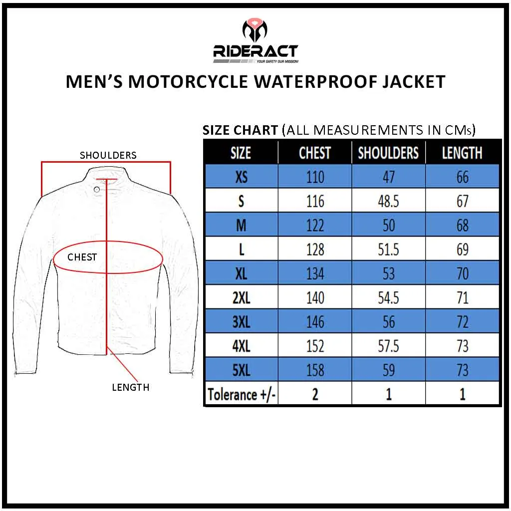 RIDERACT® Waterproof Motorbike Jacket Classic Black Motorcycle Jacket
