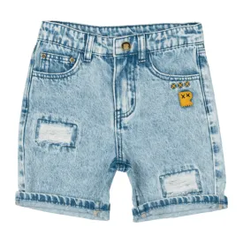 Rock Your Kid - Ripped Denim Shorts in Indigo