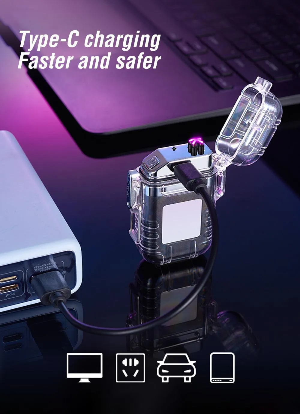 Transparent Rechargeable Dual Lighter Zc-169