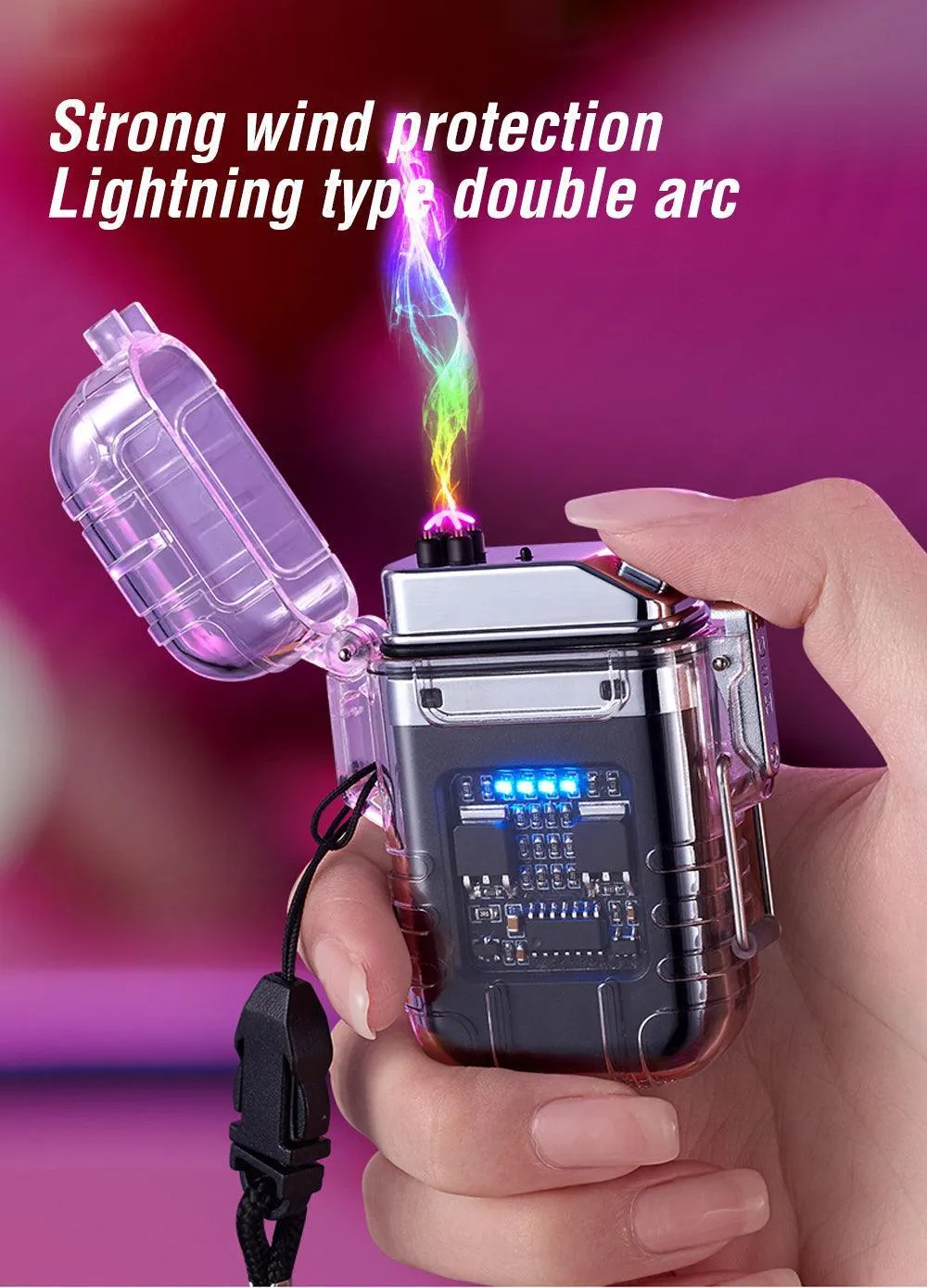 Transparent Rechargeable Dual Lighter Zc-169