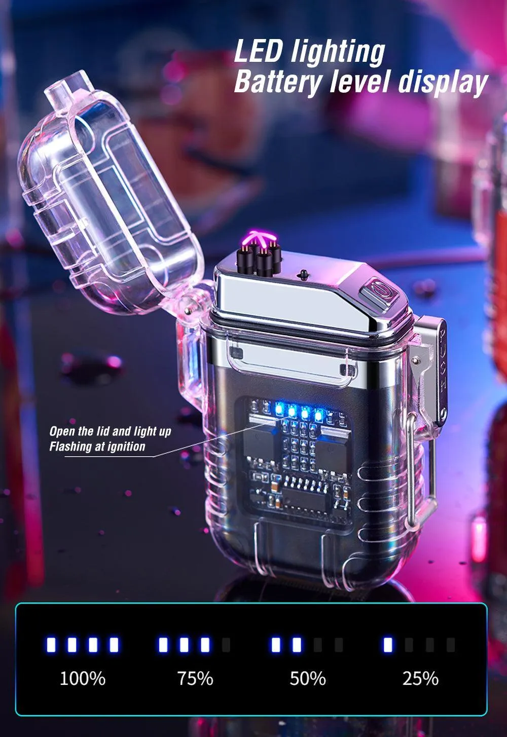 Transparent Rechargeable Dual Lighter Zc-169