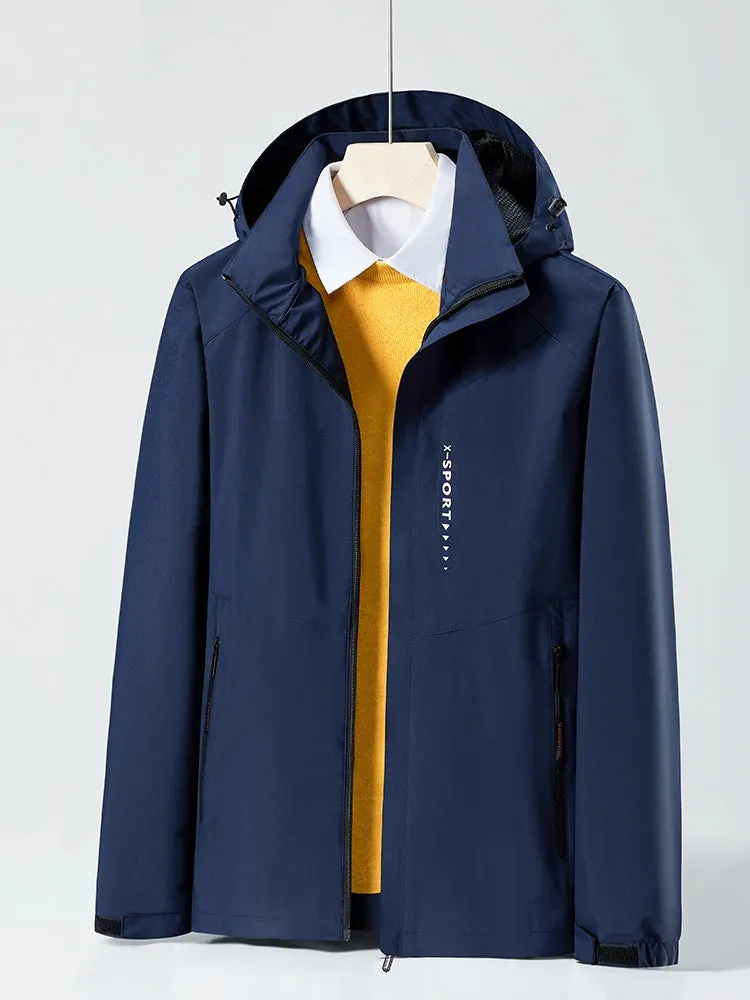 Unisex Waterproof Windproof Hooded Spring/Autumn Jacket