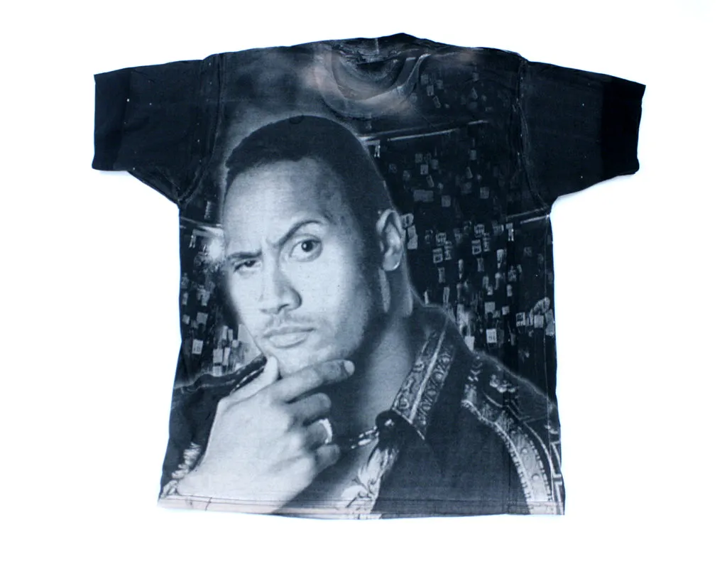 WWF THE ROCK ALL-OVER PRINT T-SHIRT XL