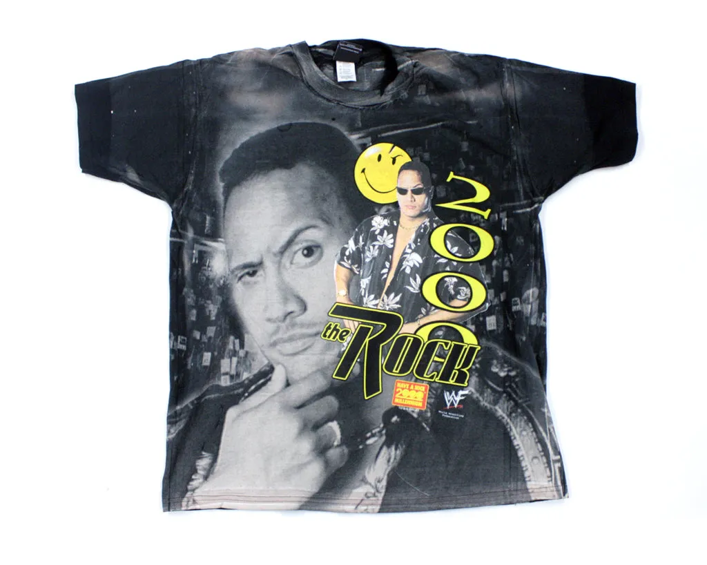 WWF THE ROCK ALL-OVER PRINT T-SHIRT XL